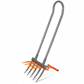 Virdena 9-tine heavy-duty manual broadfork garden tool with U-handle, ideal for spading and digging in garden beds.