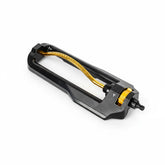 Virdena oscillating garden lawn sprinkler with 18 brass nozzles, heavy base, self-cleaning design, covers 3,600 sq ft in yard watering.
