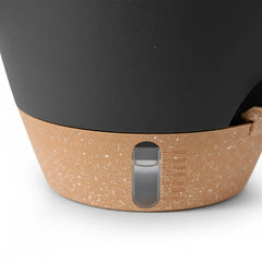 Self-watering indoor and outdoor plant pot by Virdena in black PP, available in 8, 9, 10, and 12 inches with drainage tray.
